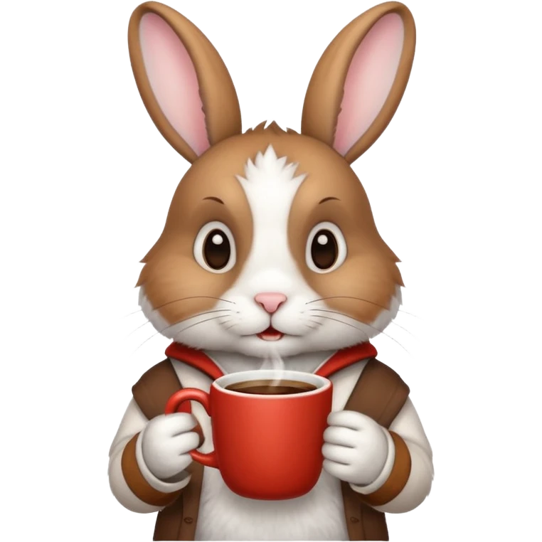 rabbit with coffee emoji