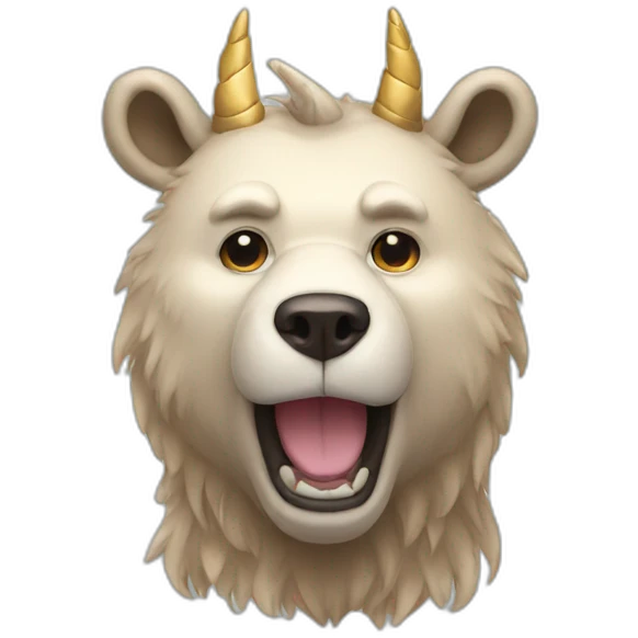 a bear that looks like a centaur wearing a unicorn horn emoji