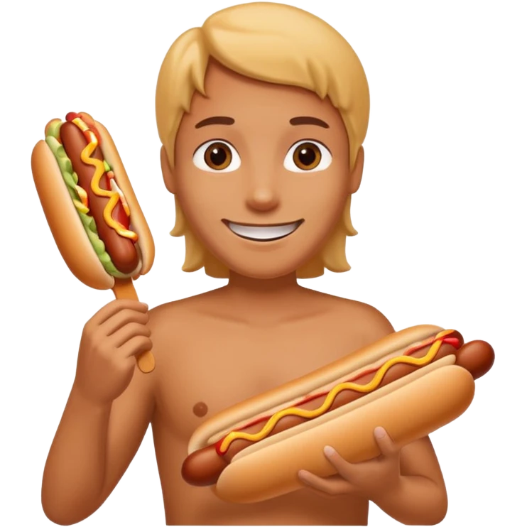 Big round boobs naked with hotdog  emoji