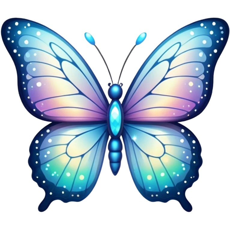 white sparkly butterfly glowing with many more bright and obvious sparkles everywhere emoji
