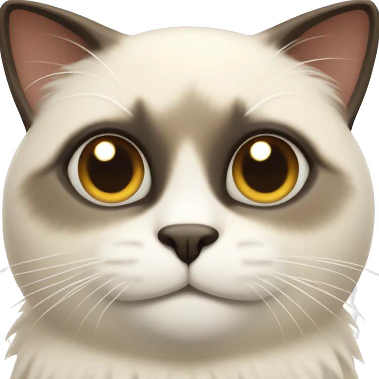 fluffy siamese cat smiling emoji