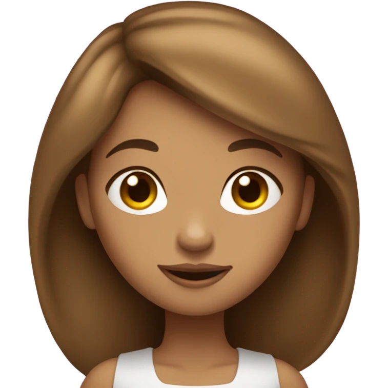 tan girl with long brown hair coquette emoji