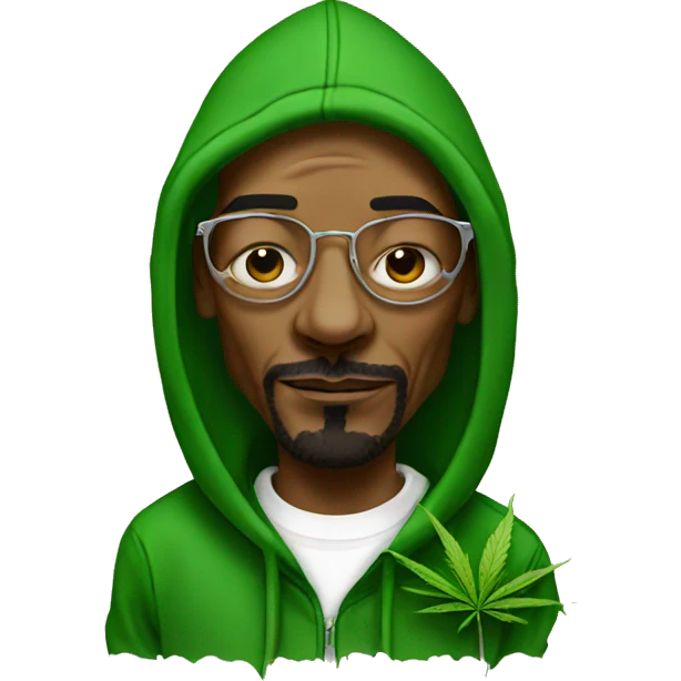 Snoop dogg with a weed hoodie emoji