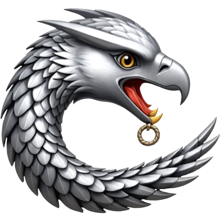 Silver Elder Scrolls Online eagle eating its tail Ouroboro emoji