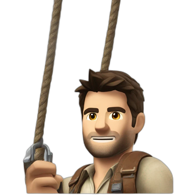 Nathan Drake sur une corde emoji
