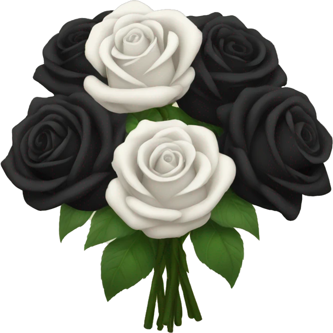 bouquet of black roses emoji