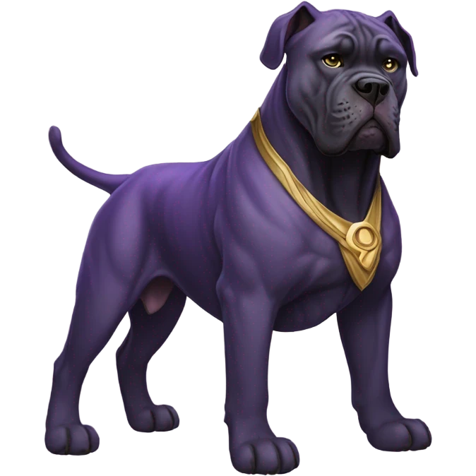  A purple-colored Cane Corso dressed Thanos. emoji