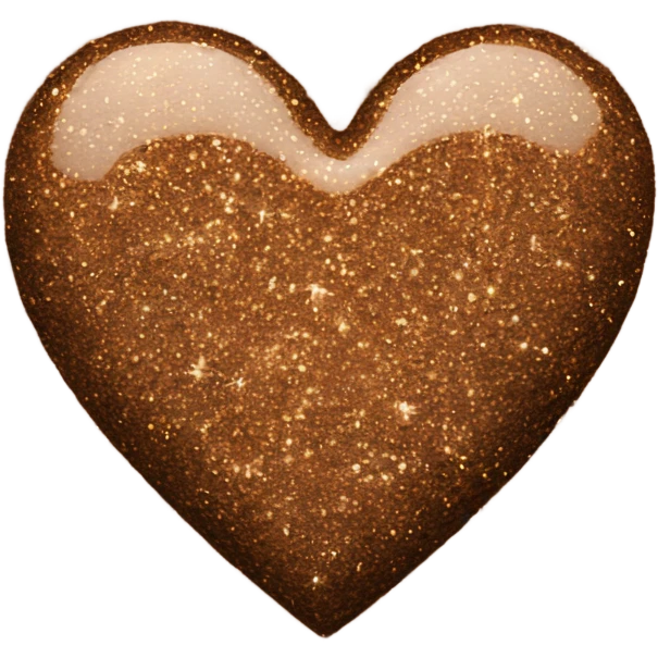 One Brown glitter heart emoji