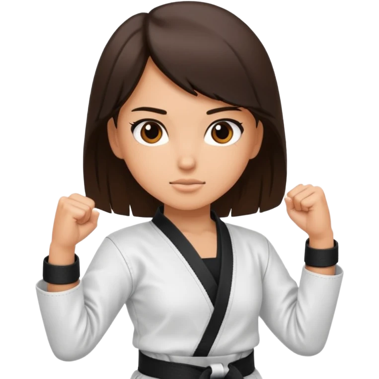 Karate Brunette girl whit brown or black belt emoji