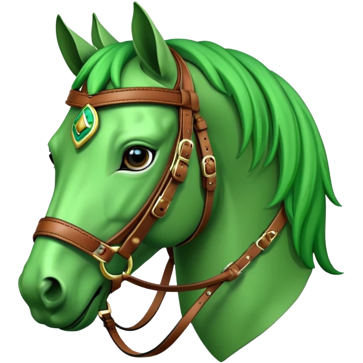 horse head with a green horse brides emoji