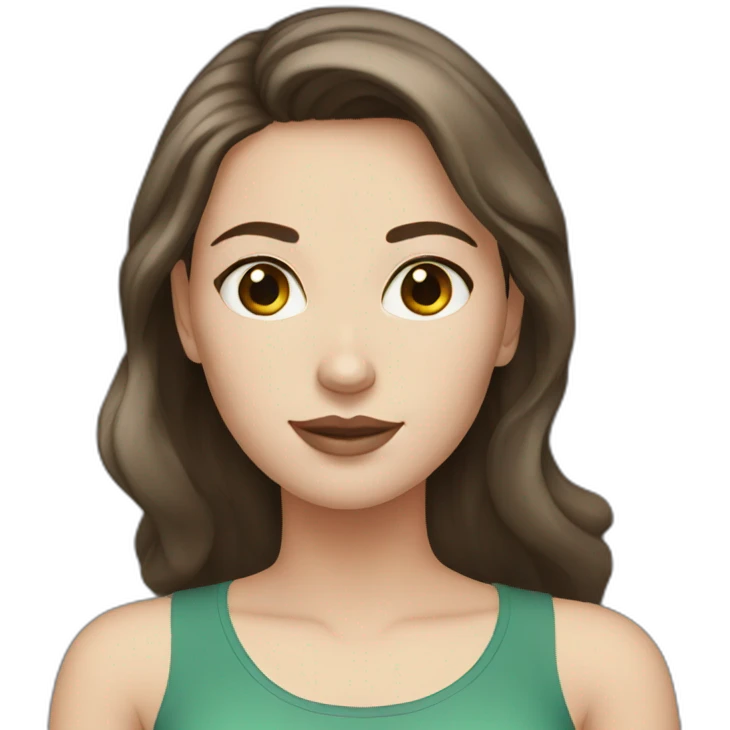 White girl dark brown hair emoji