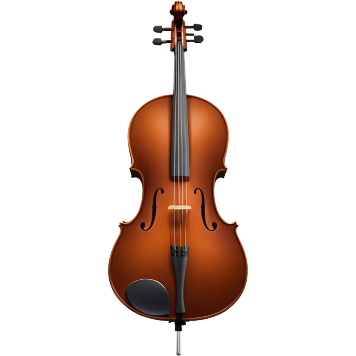 Cinematic Realistic Cello, deep brown polished wood, elegant f-holes creating contrast, warm golden light reflecting off its curves, glowing with depth and a rich musical resonance. emoji