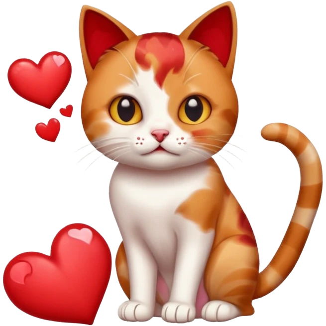A cat throwing up hearts emoji