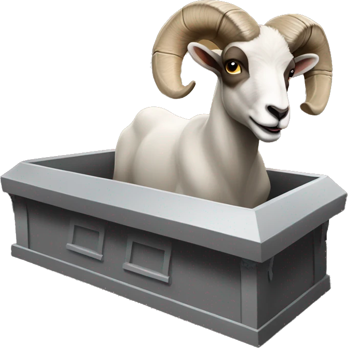 A ram jumping on a coffin that says Brock Purdy emoji