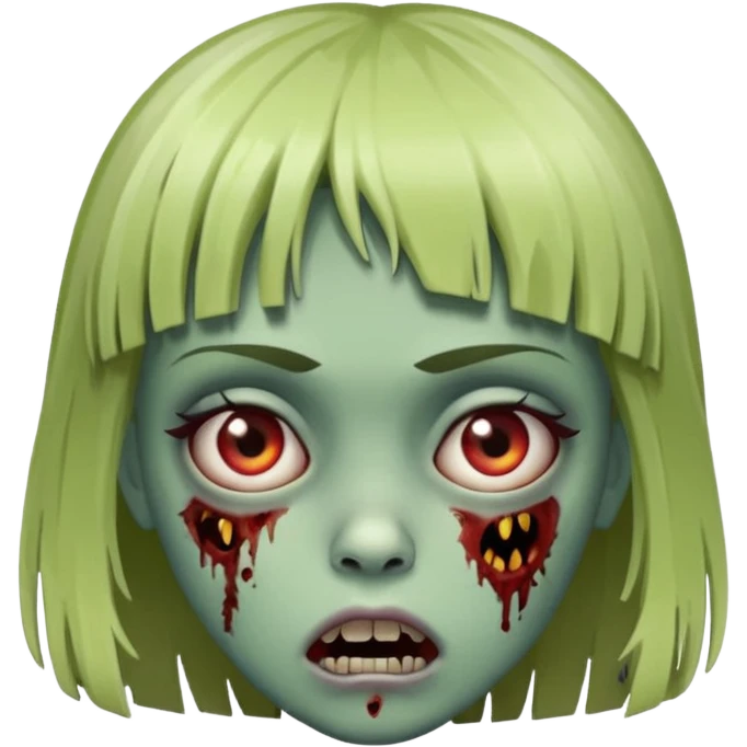 menina de franja com rosto de zumbi  emoji