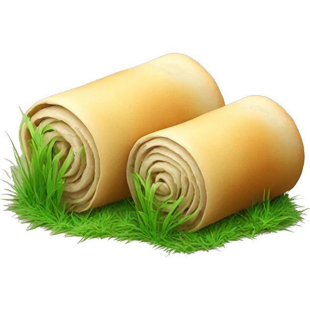 Two rolls of dough with grass growing on top emoji