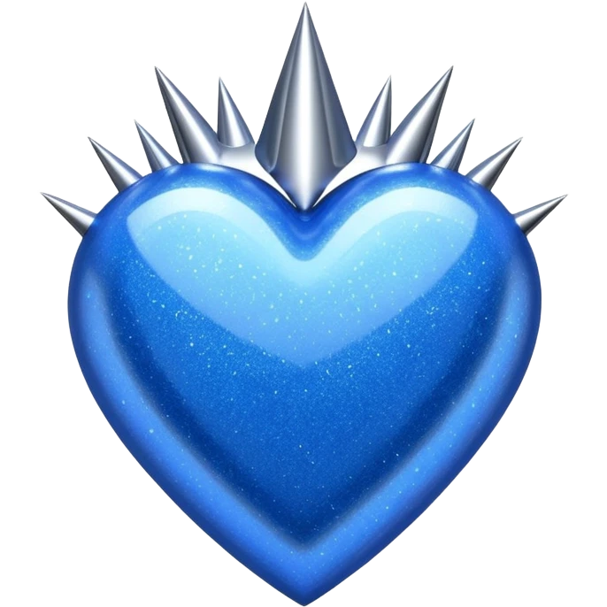 blue glittery heart with chrome spikes emoji