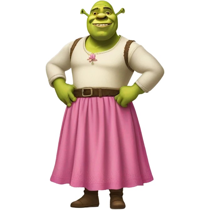 Shrek with a skirt Pink  emoji