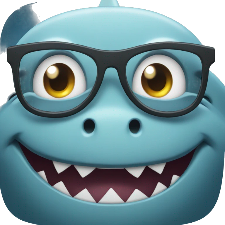 Shark with glasses emoji