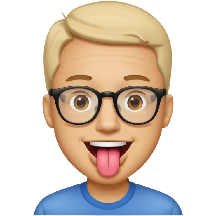 Glasses man🤓👅 emoji