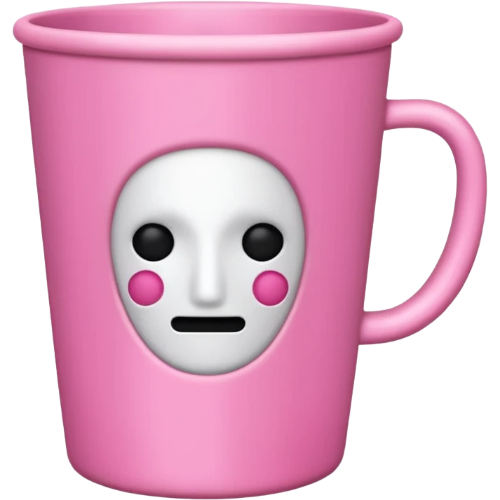 cup with no face on it, pink colors emoji