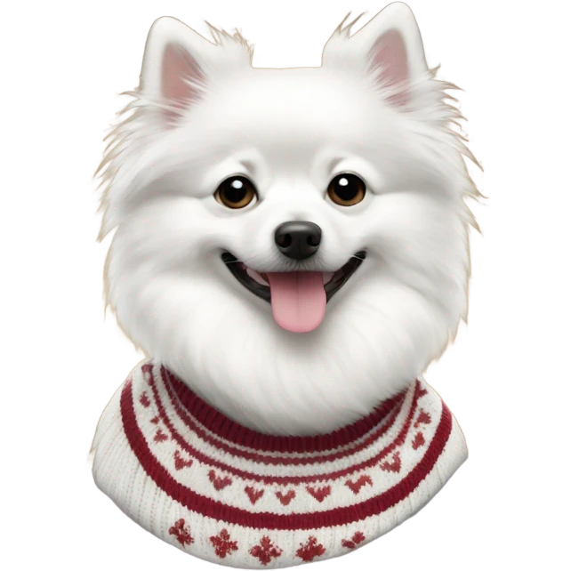 white german spitz in sweater emoji
