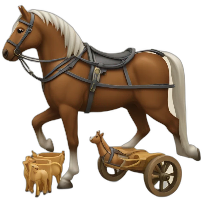 Une calèche et des chevaux  emoji
