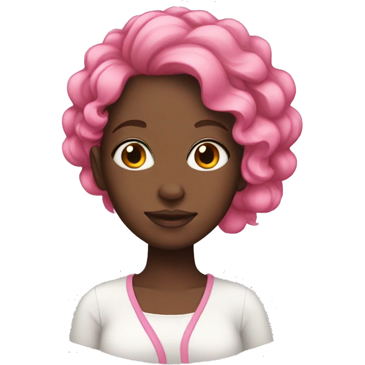 Black girl with pink hair emoji