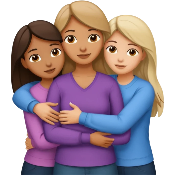 Hugging one carmelitan sister and one woman  in different clothes emoji