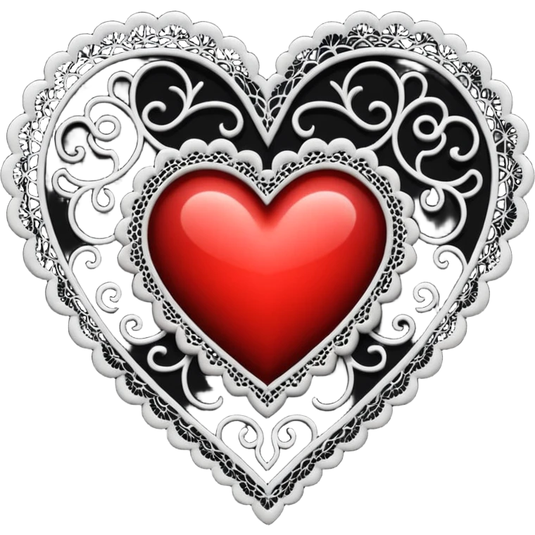 heart with gothic lace emoji