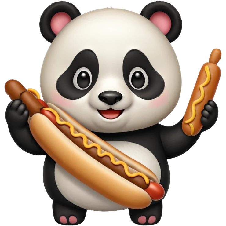 panda holding single hotdog emoji