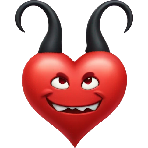 heart with devil horns and tail  emoji