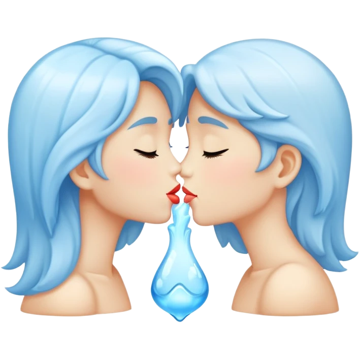 Light blue kiss emoji