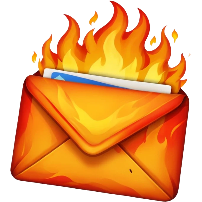 Email with fire emoji