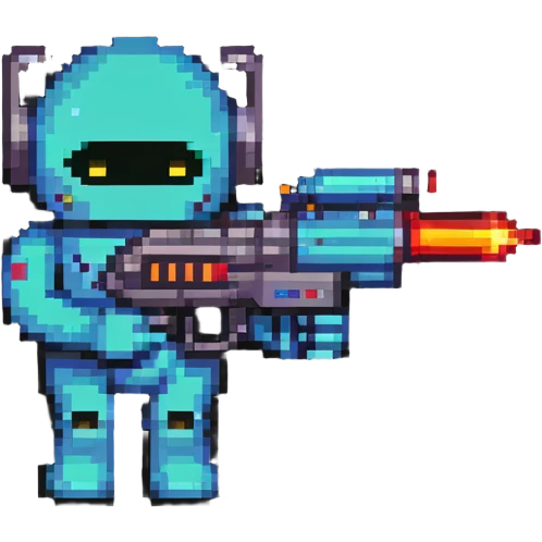 emoji holding a sci-fi blaster emoji