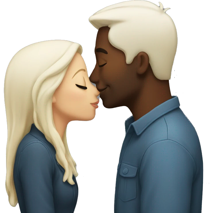 White couple kissing emoji