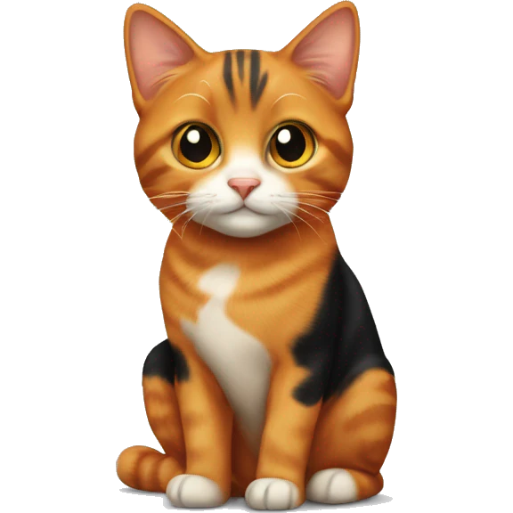 orange tabby and black calico cat  emoji