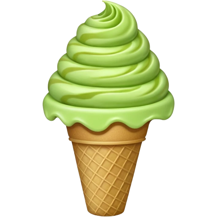 green with ice cream emoji