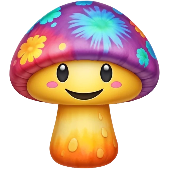 Tie dye Smiling mushroom  emoji