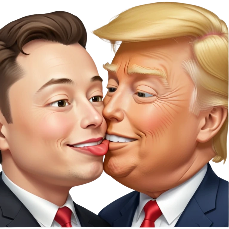 Elon musk kissing trump more realistic emoji