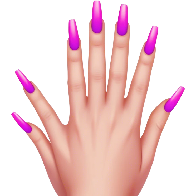 cyberpunk style neon 
manicure with long nails shows fak emoji