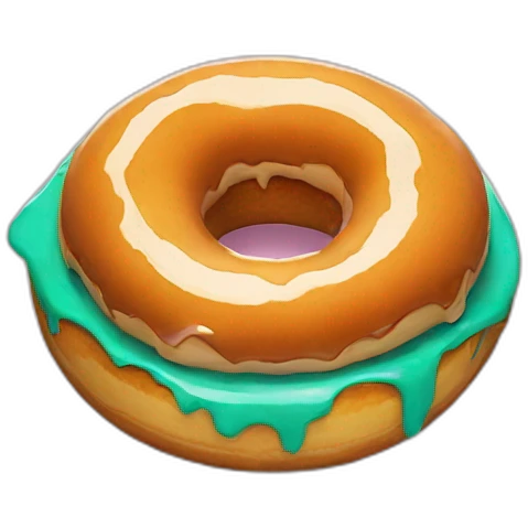 Minecraft Slime eating donut emoji