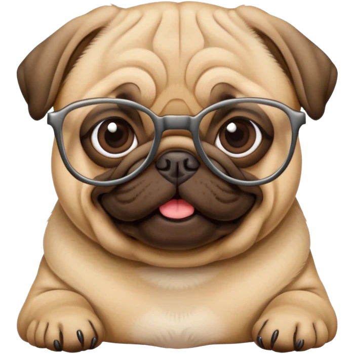 pug with glasses emoji