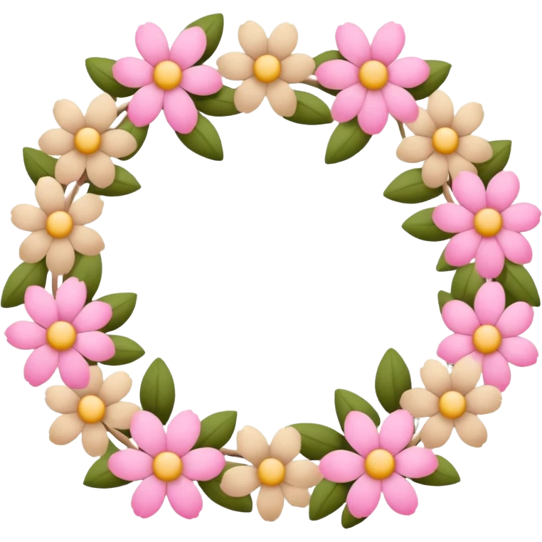 Pink and beige flower garlands  emoji