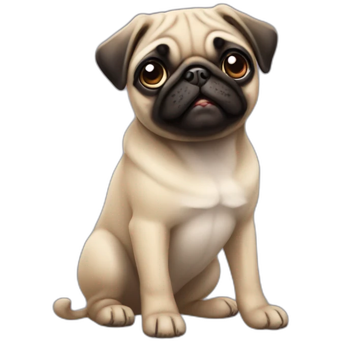Pug puppy full body emoji