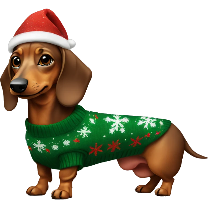 dachshund in a christmas sweater emoji