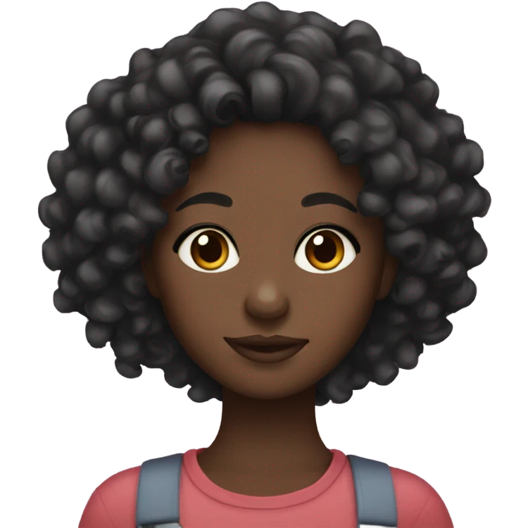black girl with curls emoji