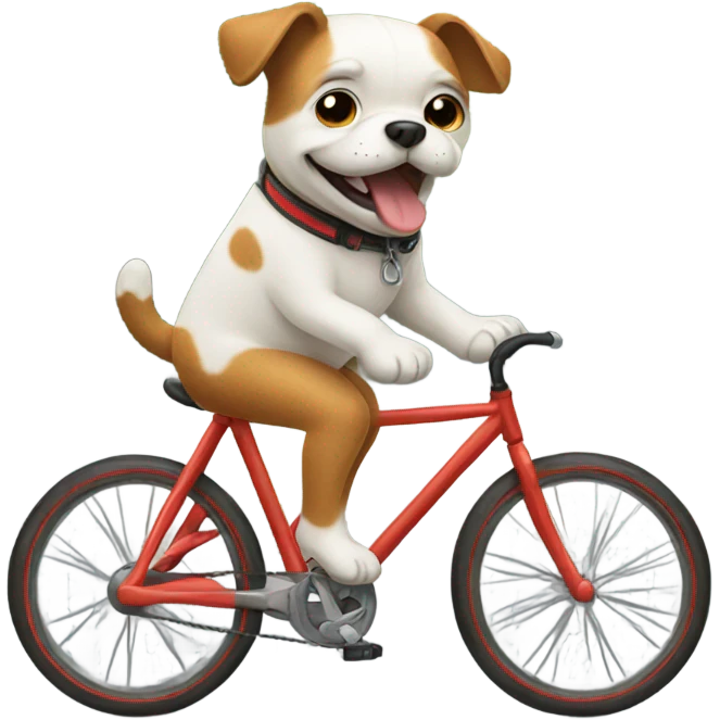 Dog riding a bike emoji