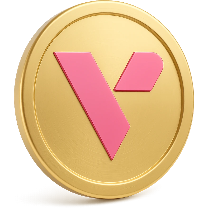 Create a flat, pale gold token emoji with the provided company logo centered. The token should be flat, gold, and have a very subtle shine, with no extra decorations. emoji