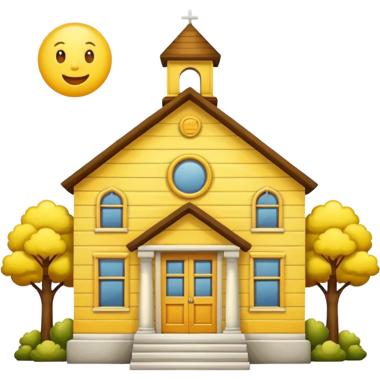 yellow school house emoji